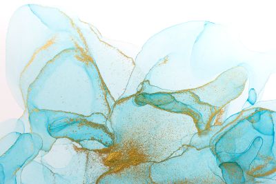Swirly abstract design of blues and gold illustrating the concept that support groups can be a path of personal development, emotional resilience, and transformative growth.
